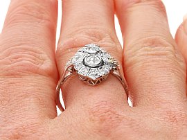 Bezel Set Diamond Cluster Ring in Platinum