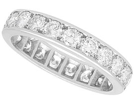 Antique 2.30ct Pave Diamond and 18ct White Gold Full Eternity Ring