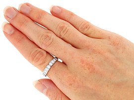 French PavÃ© Diamond Eternity Ring wearing