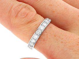 French PavÃ© Diamond Eternity Ring on hand