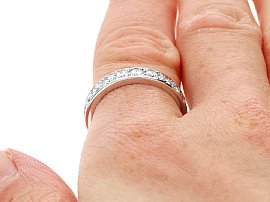 French PavÃ© Diamond Eternity Ring wearing