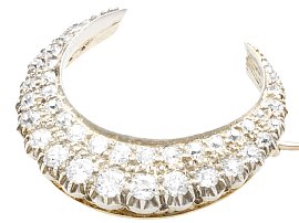 Victorian Diamond Crescent Brooch 