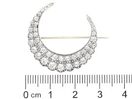 Antique Diamond Crescent Brooch in Gold size