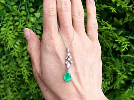 Pear Cut Emerald Pendant