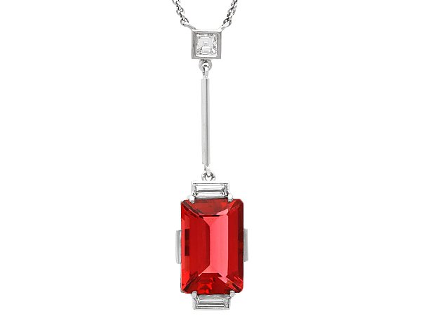 Art Deco Tourmaline Pendant Necklace