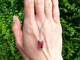 Art Deco Tourmaline Pendant Necklace