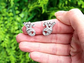 White Gold Diamond Clip On Earrings