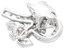 White Gold Diamond Clip On Earrings open