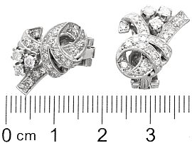 White Gold Diamond Clip On Earrings size