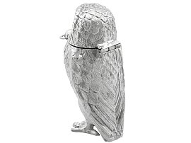 Sterling Silver Owl Mustard Pot