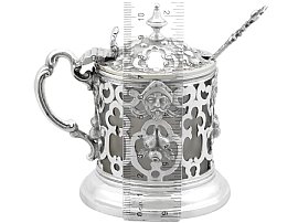 Victorian Silver Mustard Pot with Liner size