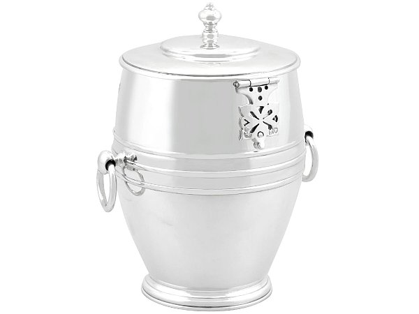 Sterling Silver Tea Caddy and Spoon