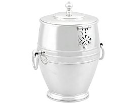 Sterling Silver Tea Caddy and Spoon