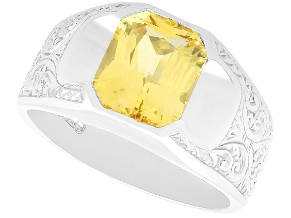 Ceylon Yellow Sapphire Ring in Platinum