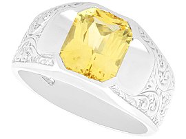 4.16ct Ceylon Yellow Ceylon Sapphire Ring in Platinum