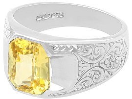 Ceylon Yellow Sapphire Ring in Platinum