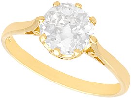 1.70ct Old European Cut Diamond and 18ct Yellow Gold Solitaire Ring