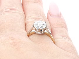 2.58 Carat Diamond Solitaire Engagement Ring wearing