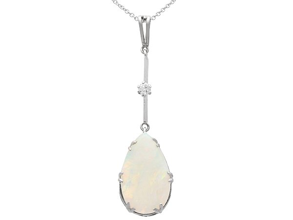 Simple Opal Teardrop Pendant 