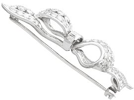 Diamond Bow Brooch in Silver 