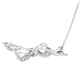 Diamond Bow Brooch in Silver open