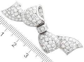 Diamond Bow Brooch in Silver size