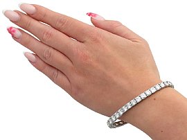 Vintage Diamond Line Bracelet Wearing Image