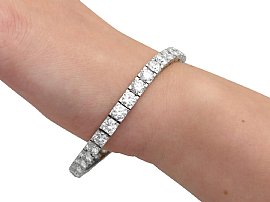 Vintage Diamond Line Bracelet on the wrist