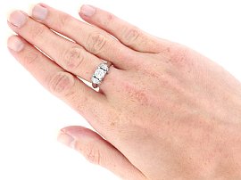 Solitaire Style Diamond Dress Ring On Hand