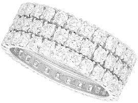 4.46ct Diamond and Platinum Triple Row Eternity Ring 