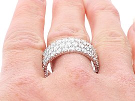 3 Row Diamond Eternity Band Wearing