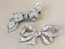 Diamond Bow Brooches