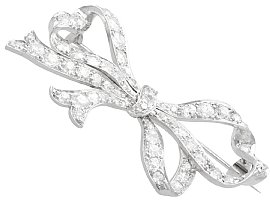 20th Century Diamond Bow Brooch in Platinum