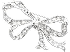 Platinum and Diamond Bow Brooch reverse 