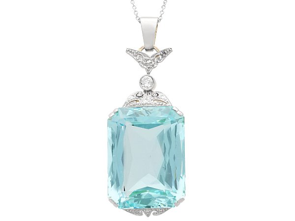 Large Antique Aquamarine Pendant