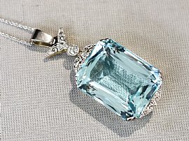  Large Antique Aquamarine Pendant