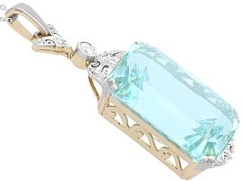  Large Antique Aquamarine Pendant