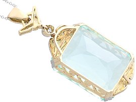  Large Antique Aquamarine Pendant reverse 