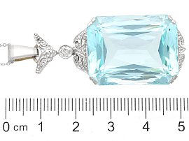  Large Antique Aquamarine Pendant size