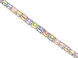 Multi Coloured Sapphire Tennis Bracelet