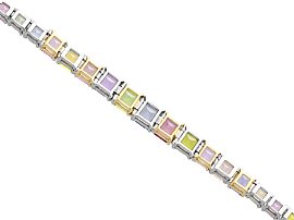 Multi Coloured Sapphire Tennis Bracelet reverse 