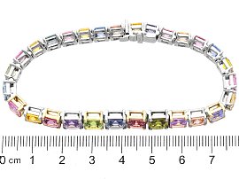 Multi Coloured Sapphire Tennis Bracelet size