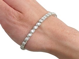 Edwardian Diamond Tennis Bracelet wearing 