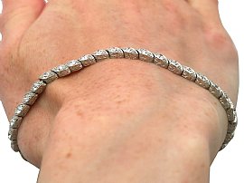 Edwardian Diamond Tennis Bracelet wearing 