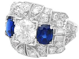 Sapphire and Diamond Dress Ring in Platinum