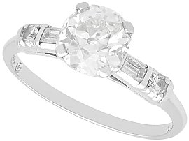 1920s 1.55ct Diamond and Platinum Solitaire Ring