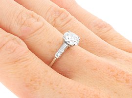 Solitaire Engagement Ring On the Hand