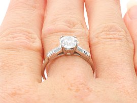 Colour J Diamond Solitaire Ring wearing 