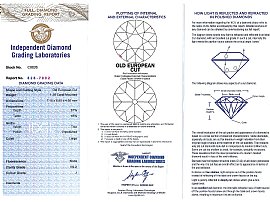 Colour J Diamond Solitaire Ring Certificate