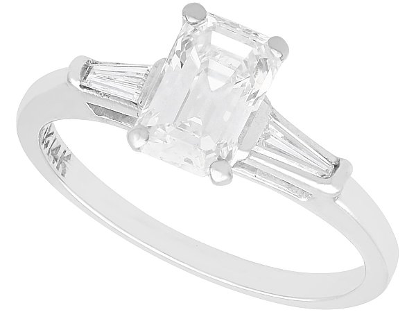 1.12 Carat Emerald Cut Diamond Ring